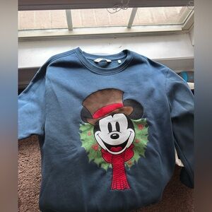 RSVLTS Blue Mickey Mouse Holiday Sweatshirt